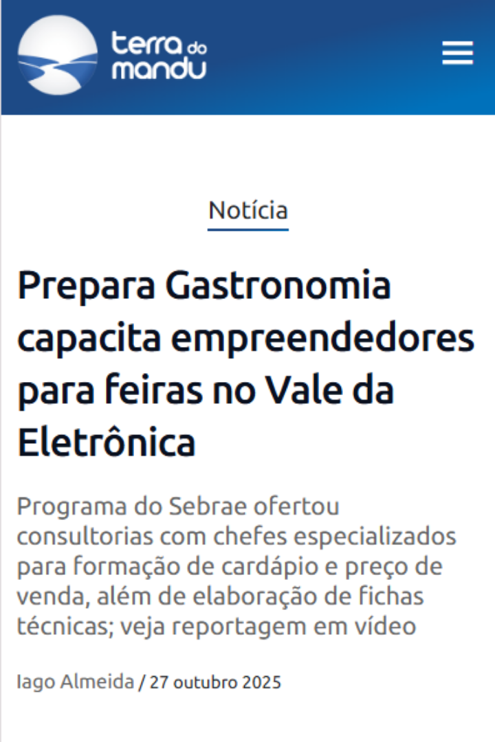 Prepara Gastronomia capacita empreendedores para feiras no Vale da Eletrônica